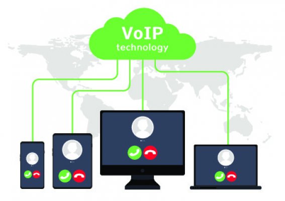 axvoice voip service features voip technology written on green cloud cloud communication between phones laptops desktops 